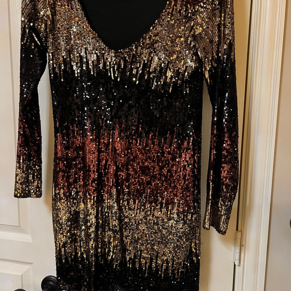 Gorgeous sequined party dress. Size 14/Large fits like a 10. NWOT. Never worn.